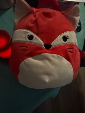 NWOT Squishimallow Plush Fox Backpack in Red and Cream